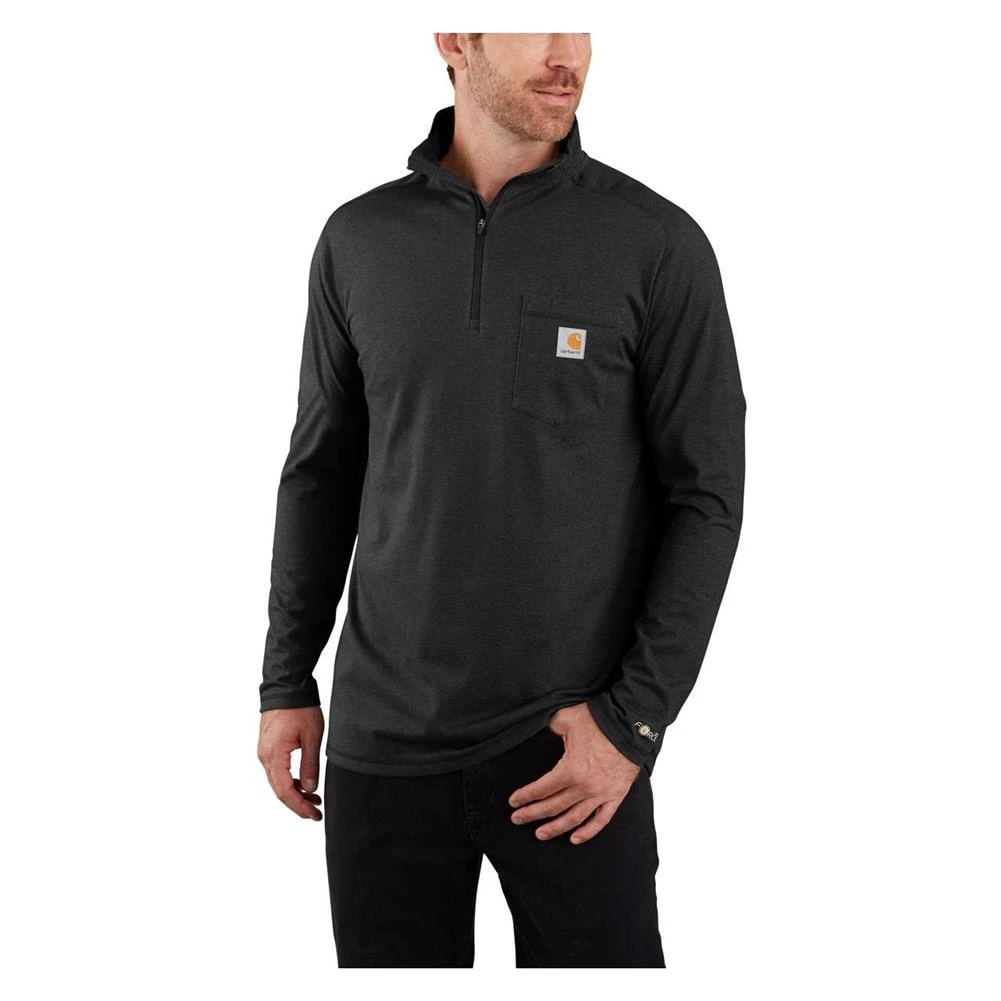 Men's Carhartt Force Relaxed-Fit Midweight Long Sleeve 1/4 Zip Pocket T-Shirt Black 1 Men's Carhartt Force Relaxed-Fit Midweight Long Sleeve 1/4 Zip Pocket T-Shirt Black