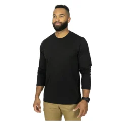 Men's Mission Made Long Sleeve Crew Neck T-Shirts (2 Pack) Black