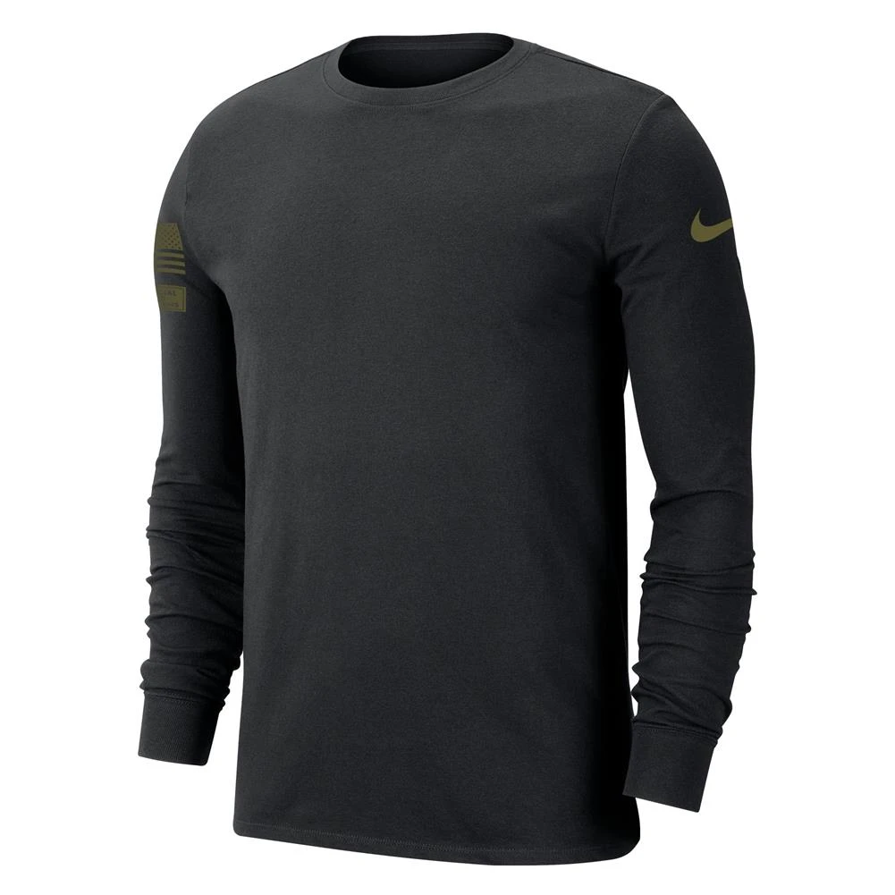 Men's Nike Dri-Fit Cotton Long Sleeve T-Shirt Black 1 Men's Nike Dri-Fit Cotton Long Sleeve T-Shirt Black