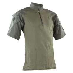 Men's TRU-SPEC Nylon / Cotton 1/4 Zip Short Sleeve Combat Shirt Drab