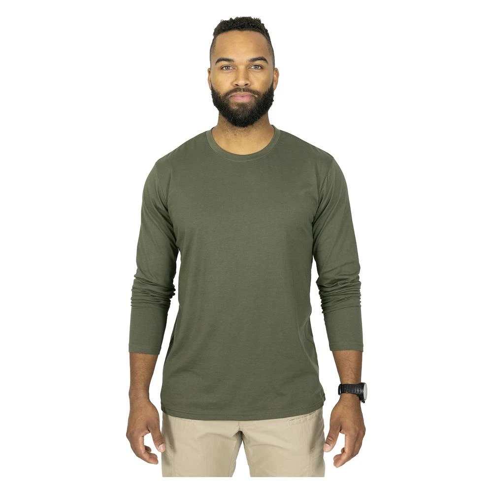 Men's Mission Made Long Sleeve Crew Neck T-Shirts (2 Pack) Olive 2 Men's Mission Made Long Sleeve Crew Neck T-Shirts (2 Pack) Olive - Image 2