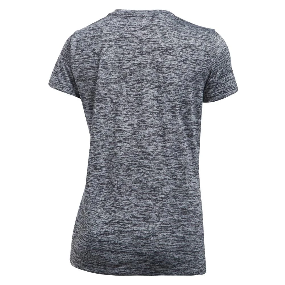 Women's Under Armour Tech Twist V-Neck T-Shirt Silver 2 Women's Under Armour Tech Twist V-Neck T-Shirt Silver - Image 2