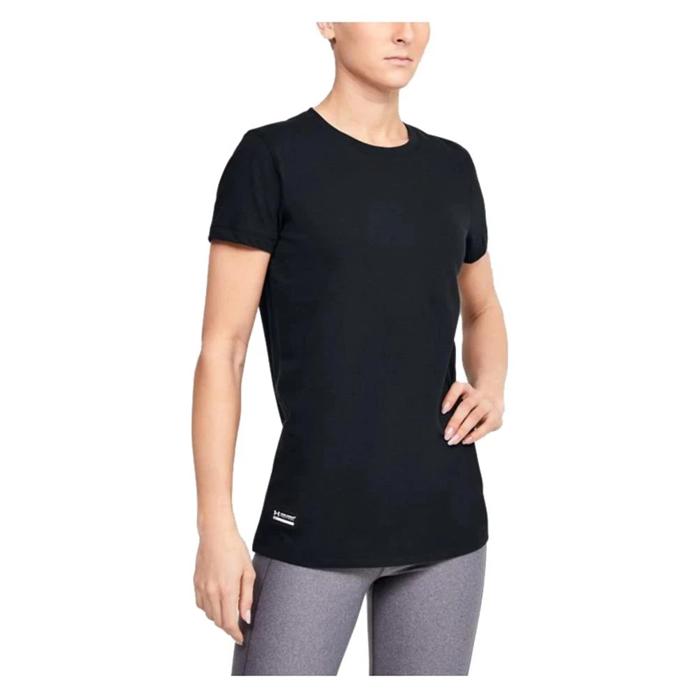 Women's Under Armour Tac Cotton T-Shirt Blue 3 Women's Under Armour Tac Cotton T-Shirt Blue - Image 3