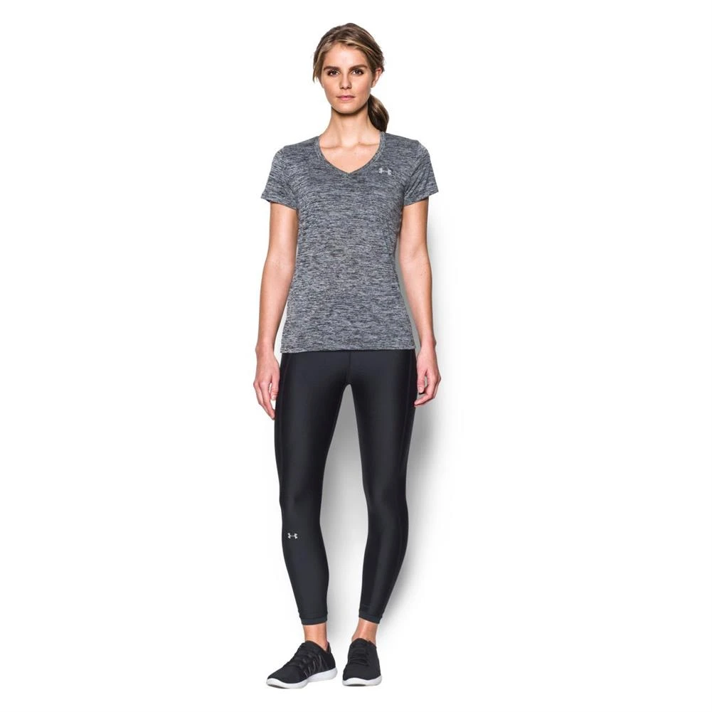 Women's Under Armour Tech Twist V-Neck T-Shirt Silver 4 Women's Under Armour Tech Twist V-Neck T-Shirt Silver - Image 4