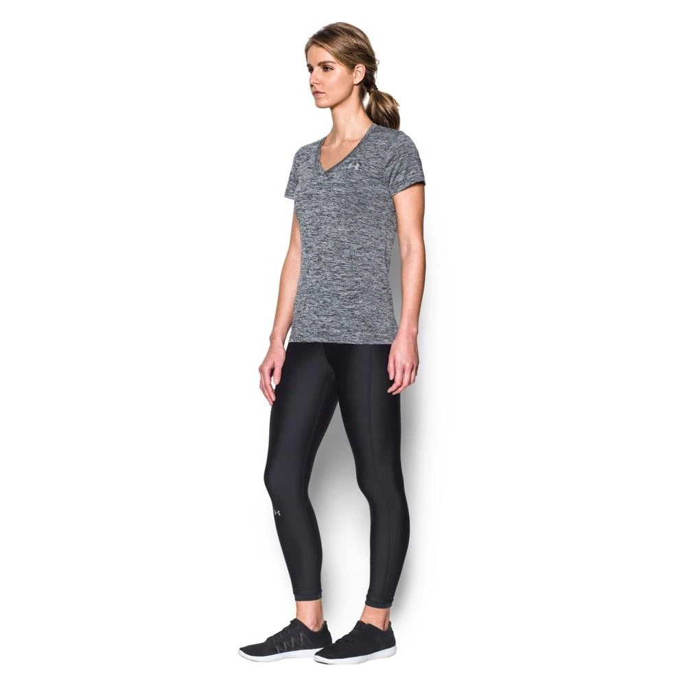 Women's Under Armour Tech Twist V-Neck T-Shirt Silver 5 Women's Under Armour Tech Twist V-Neck T-Shirt Silver - Image 5