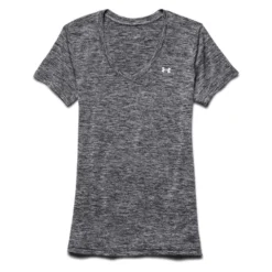 Women's Under Armour Tech Twist V-Neck T-Shirt Silver 11 Women's Under Armour Tech Twist V-Neck T-Shirt Silver -TactiWear Sales Shop 5 1001 under armour tech twist v neck t shirt black metallic silver